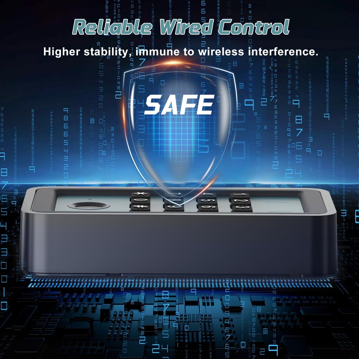 Thonf Wired Fingerprint Garage Door Opener Keypad, No Pairing Required Needed, Works with All Brands, Including Liftmaster, Chamberlain, Craftsman, Genie, Marantec, and Linear/Nortek (Plastic)