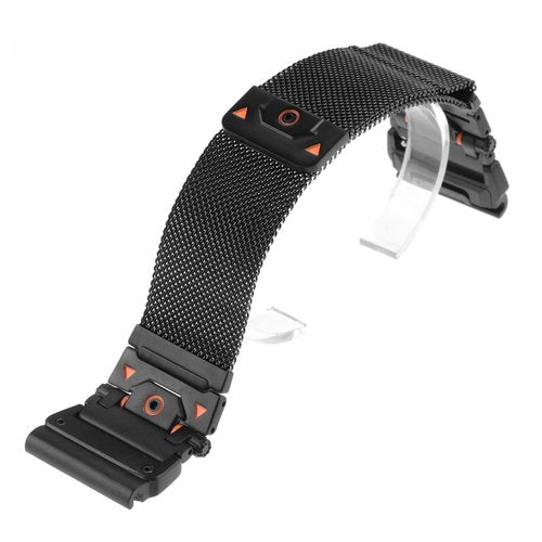 KaMnchain 26mm Quick Fit Stainless Steel Metal Mesh Loop Adjustable Magnetic Wristband Compatible with for Garmin Fenix 8（51mm) ,Fenix 7X/ 6X/ 5X Plus,Enduro 1 2 3,Descent MK1 Mk2i Mk2 Mk3 ,Tactix 7,TACTIX DELTA,Epix Pro 51mm,quatix 8,tactix8/7 Pro (blac