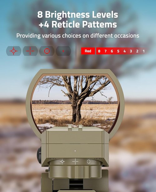 CVLIFE Red Dot Sight - Rechargeable 1X28x40mm Reflex Optics with 4 Reticles for Picatinny Rail