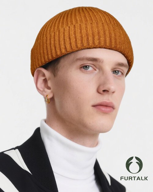 FURTALK Fisherman Beanie for Men Women Sytlish Short Cuff Knittet Watch Cap Winter Hats Brown