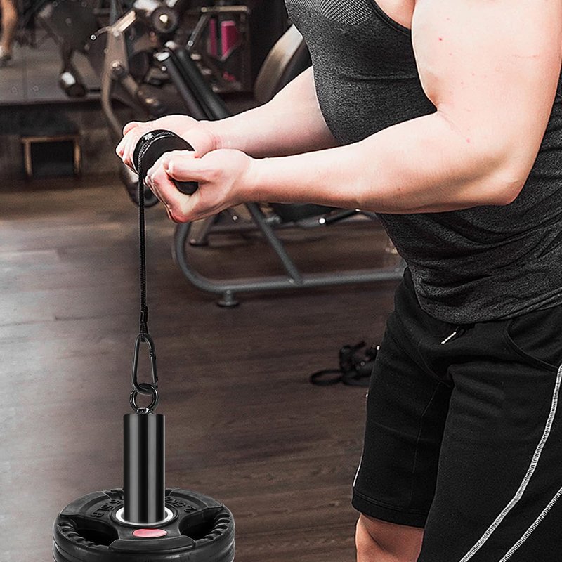 sunmeg Weight Loading Pin, Fitness Olympic Weight Plate Loading Pin Fit 2 inch with Carabiner Home Gym Strength Training Lifting Holder Stand for Cable Pulley System LAT Pulldown