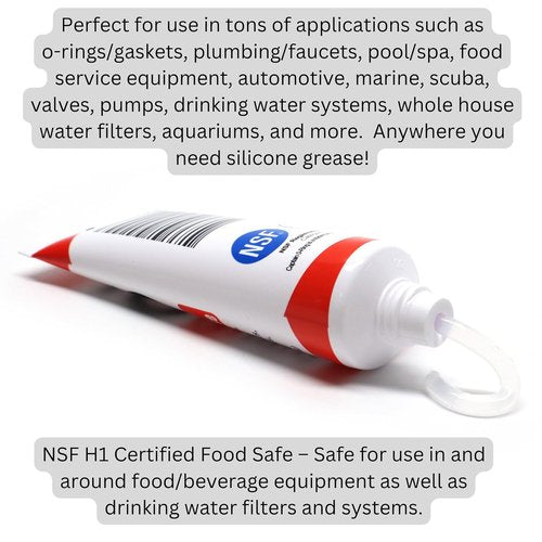 Captain O-Ring Silicone Lubricant Grease - NSF Food Grade for O-Rings & Seals (1.76oz, 50g)
