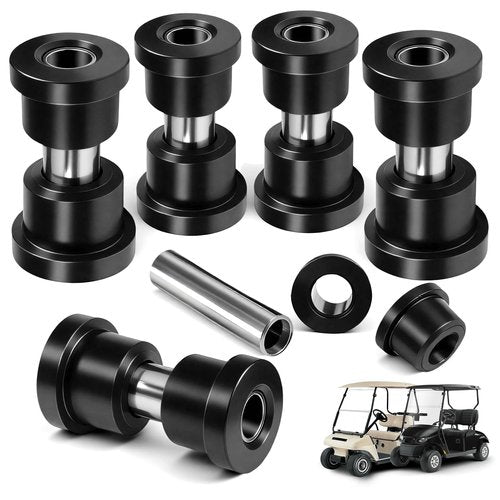 Golf Cart Rear Leaf Spring Bushing Kit for EZGO TXT/Medalist 1994-Up & Club Car DS 1981-Up, Polyurethane Bushings and Seamless Sleeves Replacement OEM# 70289-G01 70291-G02 1015583 1012303 Black