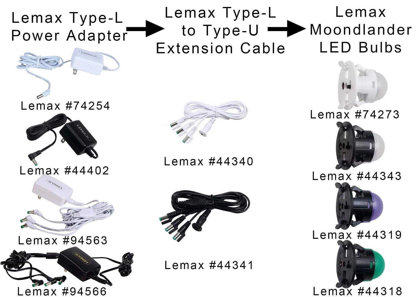 Lemax LED Bulb Moonlander, Black #44343