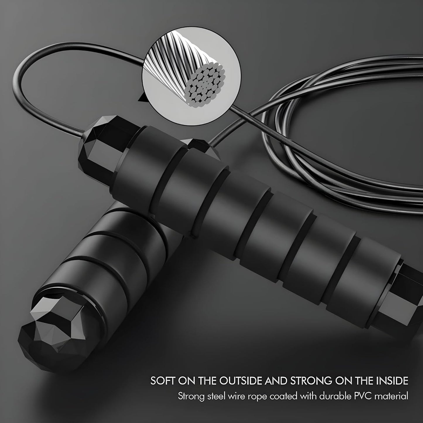 Skiennix Adjustable Jump Rope - Tangle-Free Speed Rope with Ball Bearings for Home Fitness | All Ages
