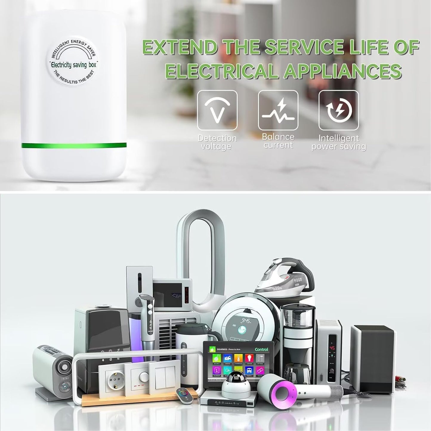 Stop Watt Energy Saving Device Power Saver Electricity Saving Device Save Electricity Stopwatt Energy Saving Device Electricity Saving Box US Plug 90V 250V 30KW Green 4Pack