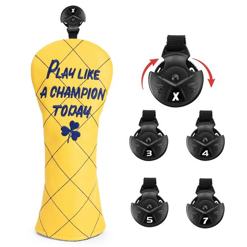 Golf Headcovers Play Like A Champion Today Golf Club Head Covers Advanced Embroidery Premium Leather Driver Headcovers Fairway Wood Covers Hybrid Cover Golf Mallet Putter Cover(for Fairway(1pcs))
