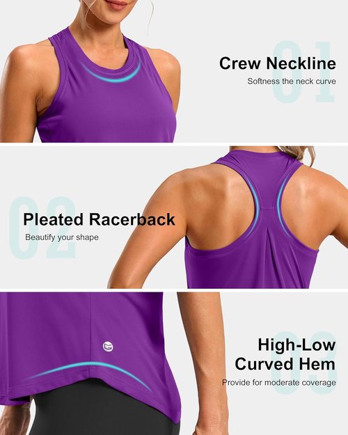 G Gradual Women's Racerback Workout Tank Tops - Loose Fit Athletic Yoga Shirts for Gym & Running