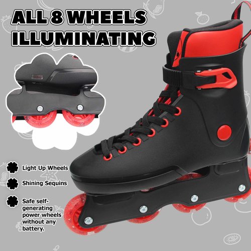 LKD Adjustable Inline Skates,Outdoor Roller Skates for Men and Women (Size 4-6)