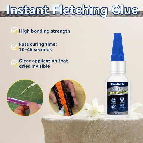 Fletching Glue by [Brand Name] - Instant Clear Adhesive for Carbon Arrows & Vanes | 30g
