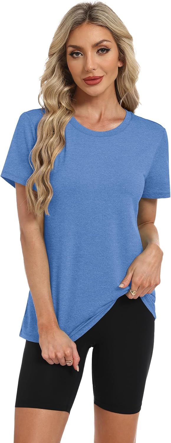 Skiennix Women's Workout Tops - Short Sleeve Summer Athletic Shirts for Yoga & Fitness | S-3XL