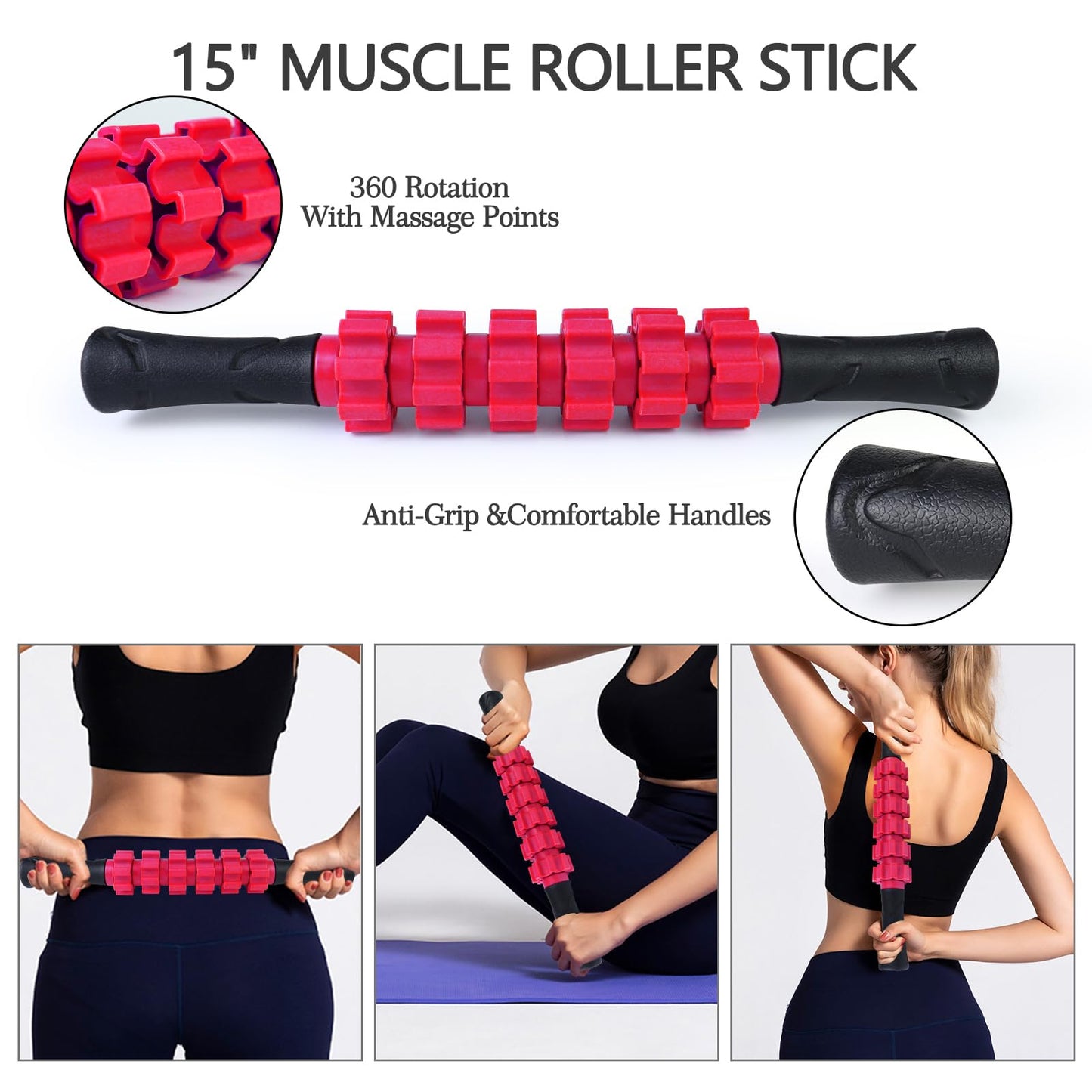 5 in 1 Foam Roller Set High Density Patented Foam Roller for Exercise