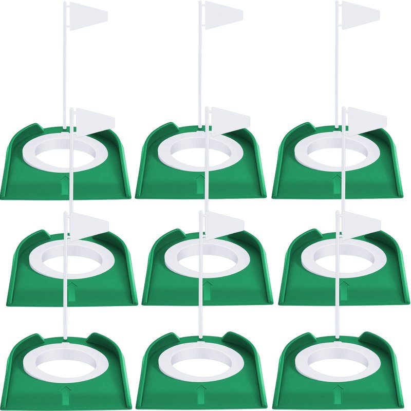 Sotiff Golf Putting Practice Cup Hole Training Aids Golf Accessories Training Putters with Plastic Flag for Adult Green Office Garage Yard Indoor Outdoor Practice(White)