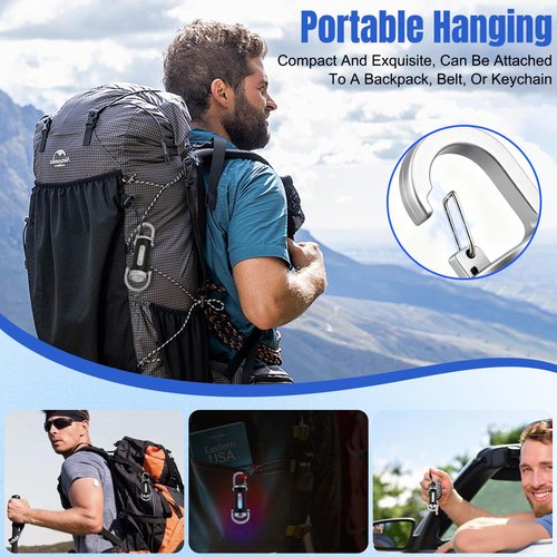 2pcs Portable Rechargeable Bright Keychain Flashlight, Type-C USB Mini LED Light Keychains Flashlight, Phone Charger Keychain 7 Lighting Modes for Camping, Searching, Walking and Hiking