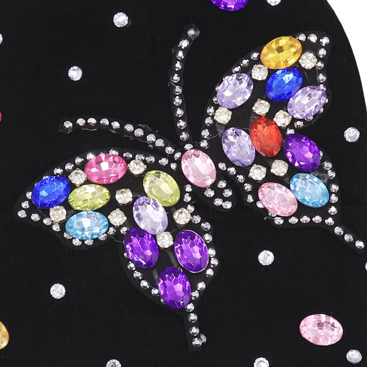 Eilova Orityle Shiny Bling Rhinestone Beanie Cap for Women Y2K Skull Beanies Winter Knit Snow Soft Hat Stretchy Ski Hats
