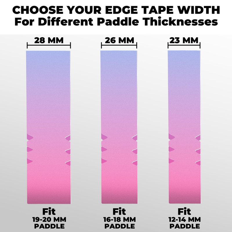 Srikel Pickleball Edge Guard Tape – Pickleball Paddle Edge Protection Tape 3 Pack, Head Edge Guard for 16MM Rackets,Easy Application,No Wrinkling,26MM Width Purple to Pink Gradient