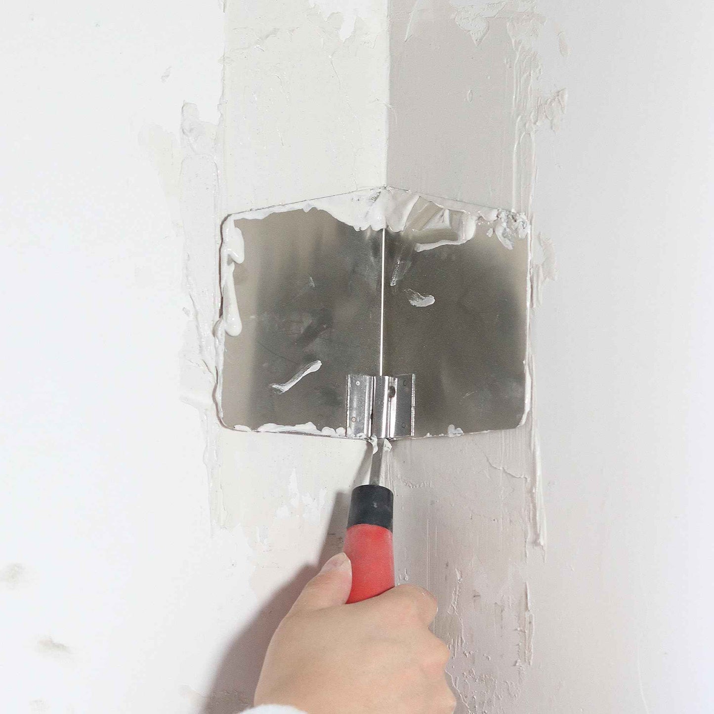 Fishark 2-Piece Drywall Corner Trowel Tool Set, Stainless Steel 3.9'' Outside Corner Knife & 5'' Inside Corner Knife for Sheetrock, Stucco & Concrete