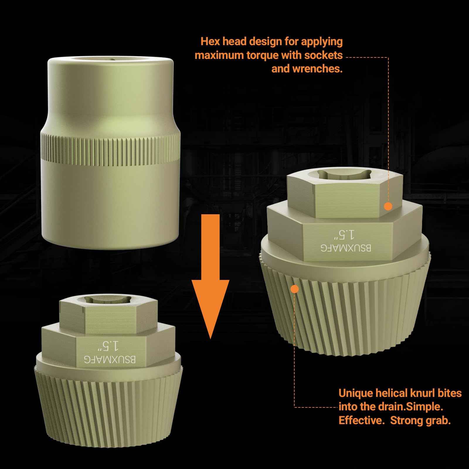 BSUXMAFG Bathtub Drain Remover Tool, 1-inch Socket Plating Coating Tub Drain Extractor, Remove The Old, Broken, Stubborn, Rusted Drain Tub Bathtub Stopper, Strong Grab Plumbing