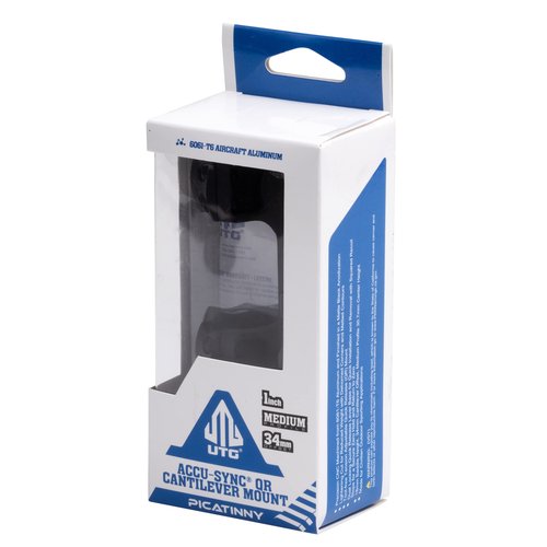 UTG ACCU-SYNC QR 1", Medium Pro, 34mm Offset Scope Mount,Black