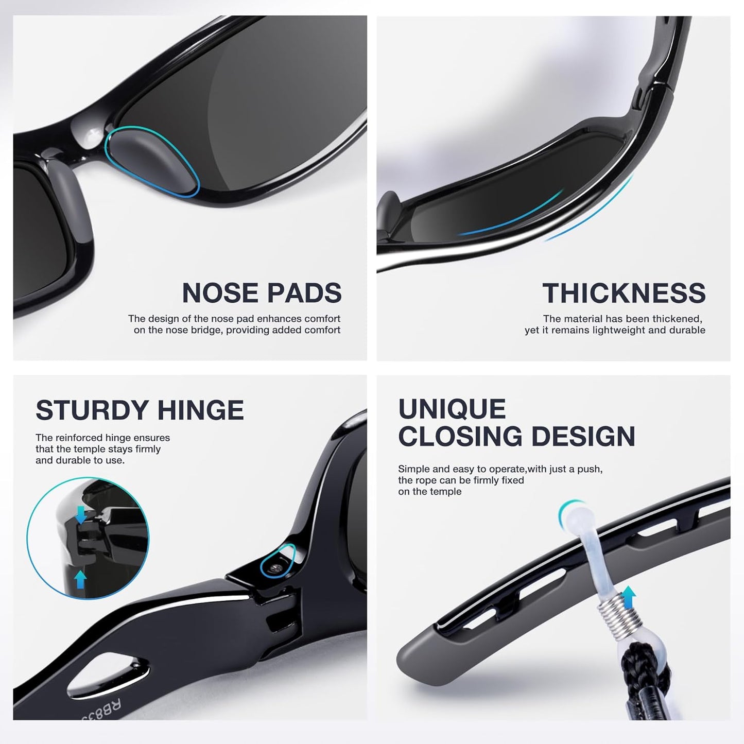 RIVBOS Polarized Sunglasses for Men & Women - UV Protection Sports Shades | Ideal for Fishing & Cycling RB833