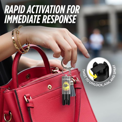Guard Dog Security Pepper Spray Keychain - Self Defense for Women & Men | 16 Feet Range, Compact Design