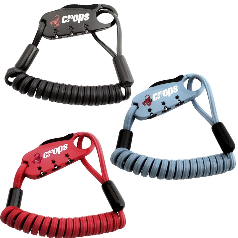 CROPS Q-BIRO MINI Compact Bike Lock Cable, 3 ft, Black Anti-Theft 3-Digit Resettable Combination Lock with a Shape-Memory Coiled Cable and BIROTATION Technology; Great Option for Road Cyclists