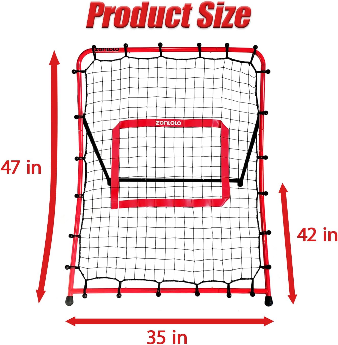 Zonlolo Baseball Pitchback Net - Rebounder Trainer with Three Angles for Solo Practice