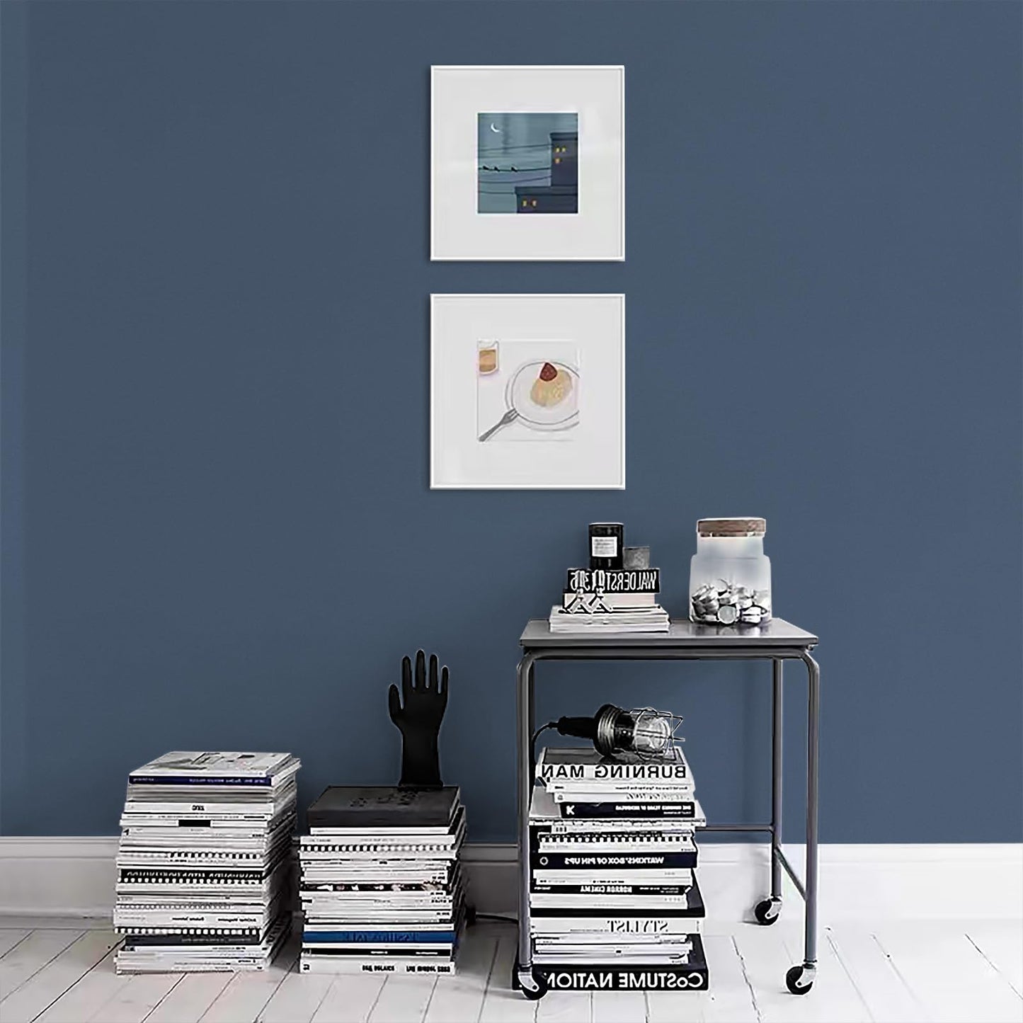 Biyoee Navy Blue Peel and Stick Wallpaper 15.7”x 118” Matte Blue Self-Adhesive Removable Contact Paper Solid Color Waterproof Vinyl Roll for Cabinets Furniture Renovation Bedroom Wall Covering