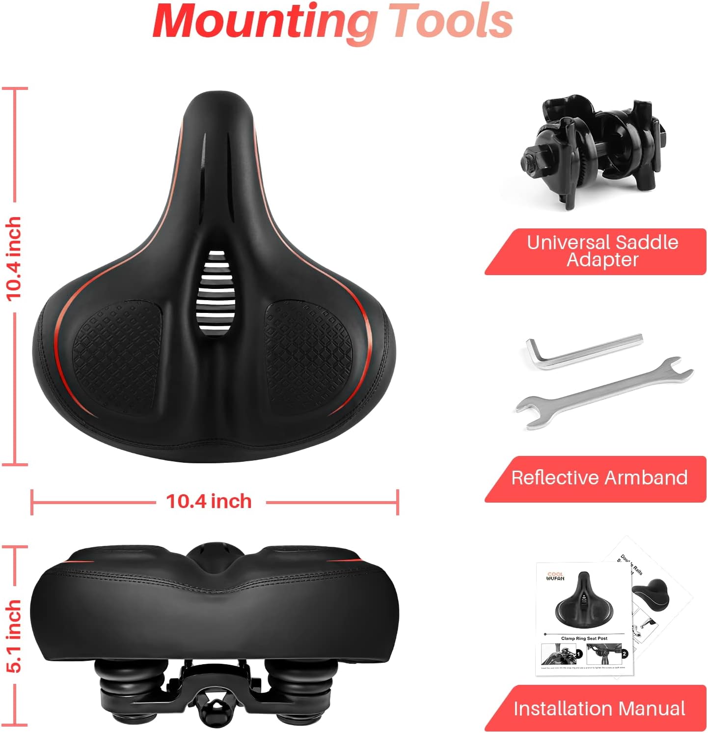 Peloton Oversized Bike Seat - Comfort Cushion for Road & Exercise Bikes | Wide Saddle Replacement for Men & Women
