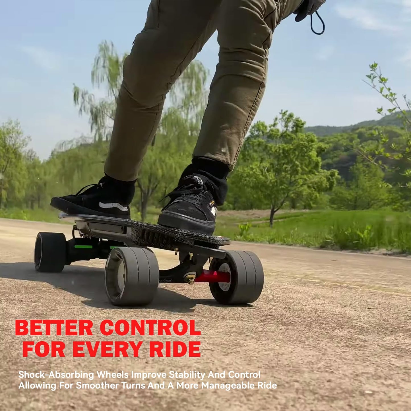 Electric Skateboard Wheels 107mm 74A – All-Terrain Longboard, 4-Pack Space Wheels for Smooth Ride on Any Surface