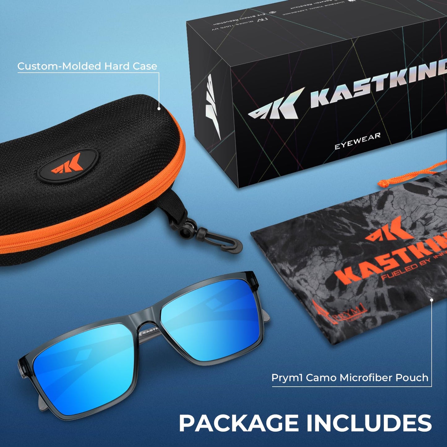 KastKing FlatRock Polarized Sport Sunglasses for Men and Women, Ideal for Driving Fishing Cycling Running, UV Protection