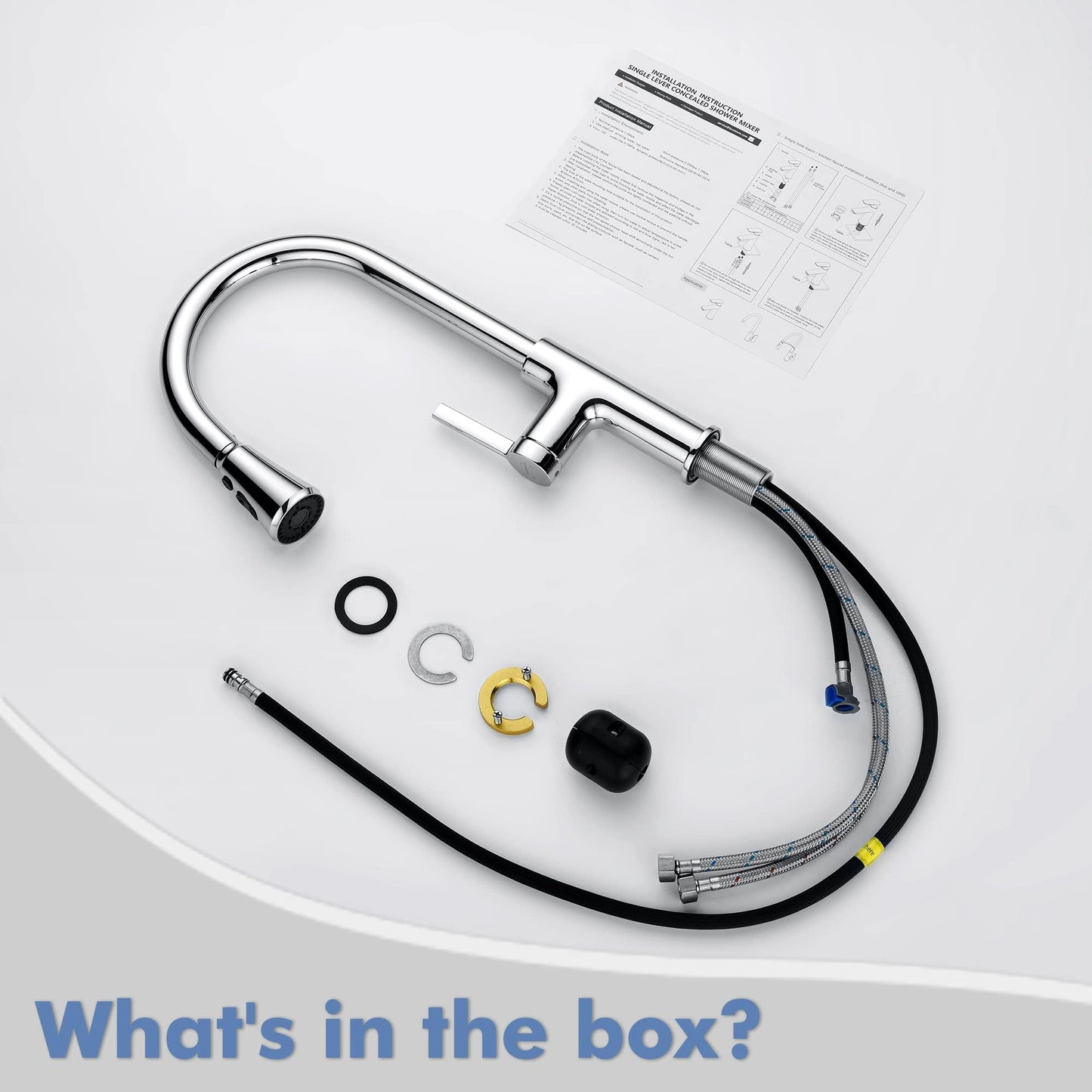 Lavatrum Kitchen Faucet with Pull Down Sprayer Tall Single Handle High Arc Kitchen Sink Faucet Faucet for Kitchen Sink 3-Function Sprayer 17 Inch,Chrome