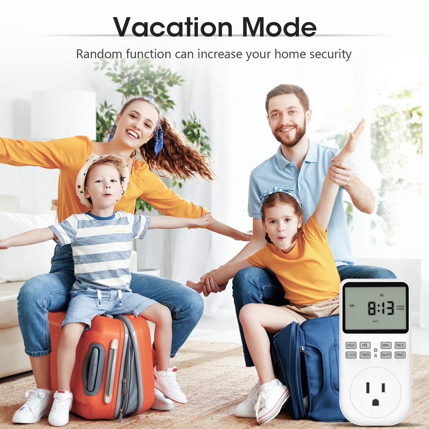 Plug in Digital Oulet Timer Switch 7 Day / 24 Hour Weekly Daily Programmable with Random Security Mode for Home Appliances and Indoor(125V,15A,1875W) 1 Pack