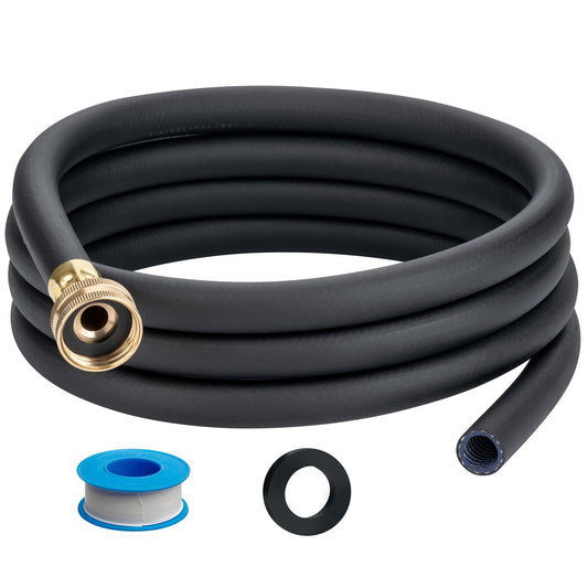 ZY-hosetube 5FT Dehumidifier Drain Hose with 3/4” FHT Brass Rustproof Connector, Versatile Drain Hose Perfectly Compatible with most Dehumidifiers and 3/4” external thread outlet, No Leak (Black, 5FT)