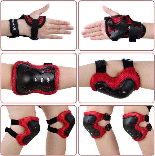 BOSONER Kids Protective Gear Set - Knee & Elbow Pads for Roller Skating, BMX, Cycling, and Scooters