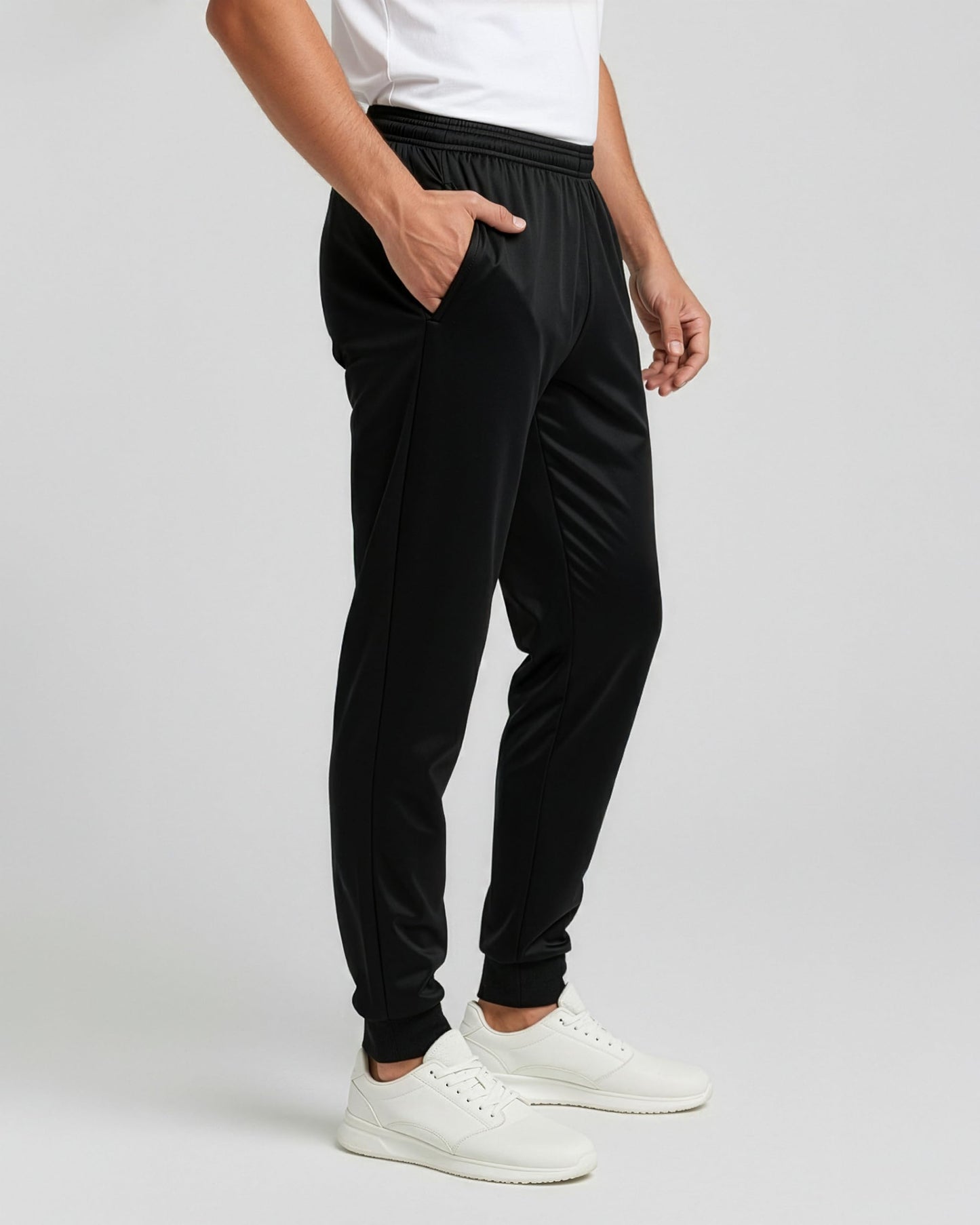 Real Essentials 3 Pack: Men's Tricot Active Athletic Jogger - Running Sweatpants Workout Gym with Pockets (Set F, Black, Charcoal, Navy - 3XL - Standard)
