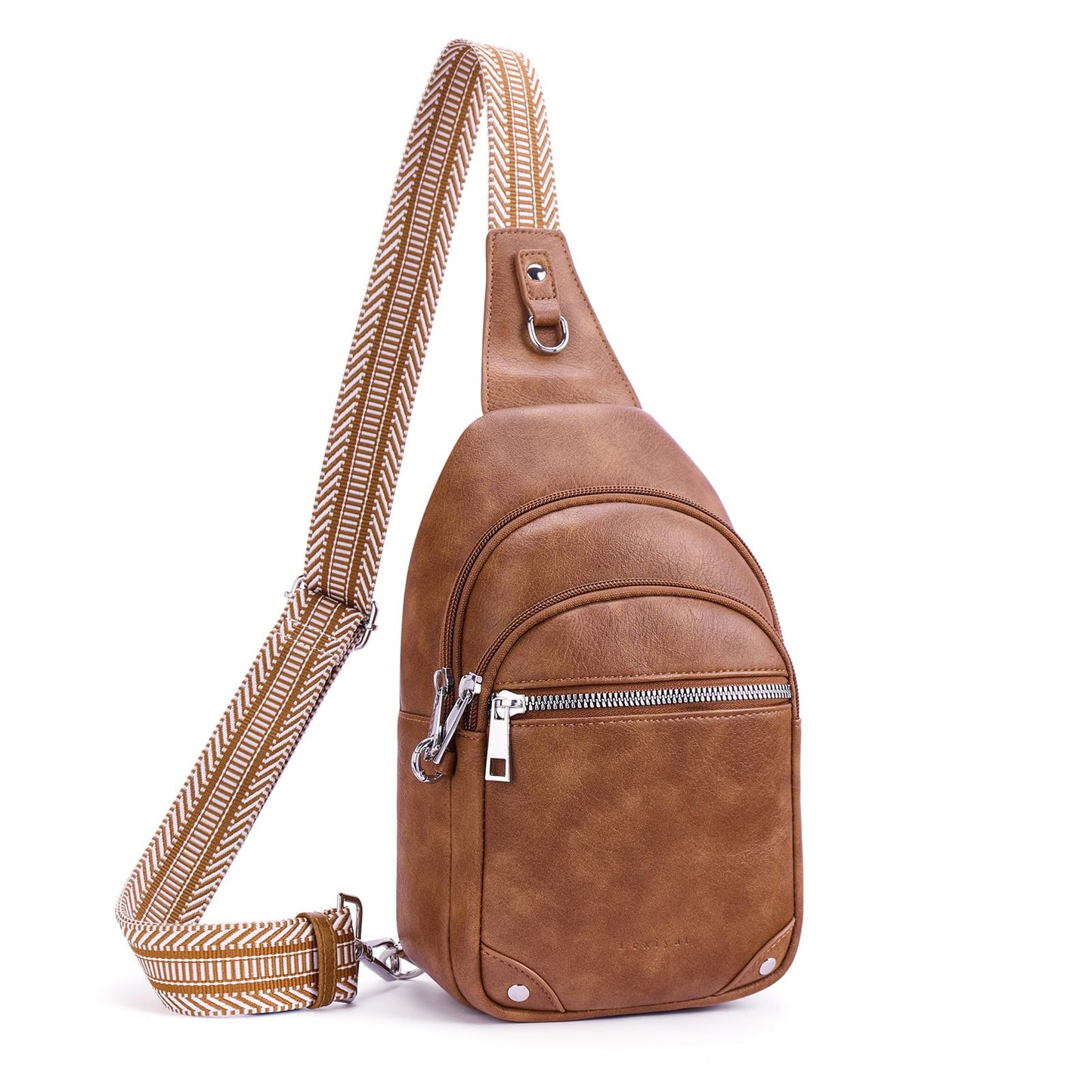 Lexiyat Anti Theft Crossbody Bags for Women Travel Chest Sling Bag Leather RFID Purse Fanny Pack Brown