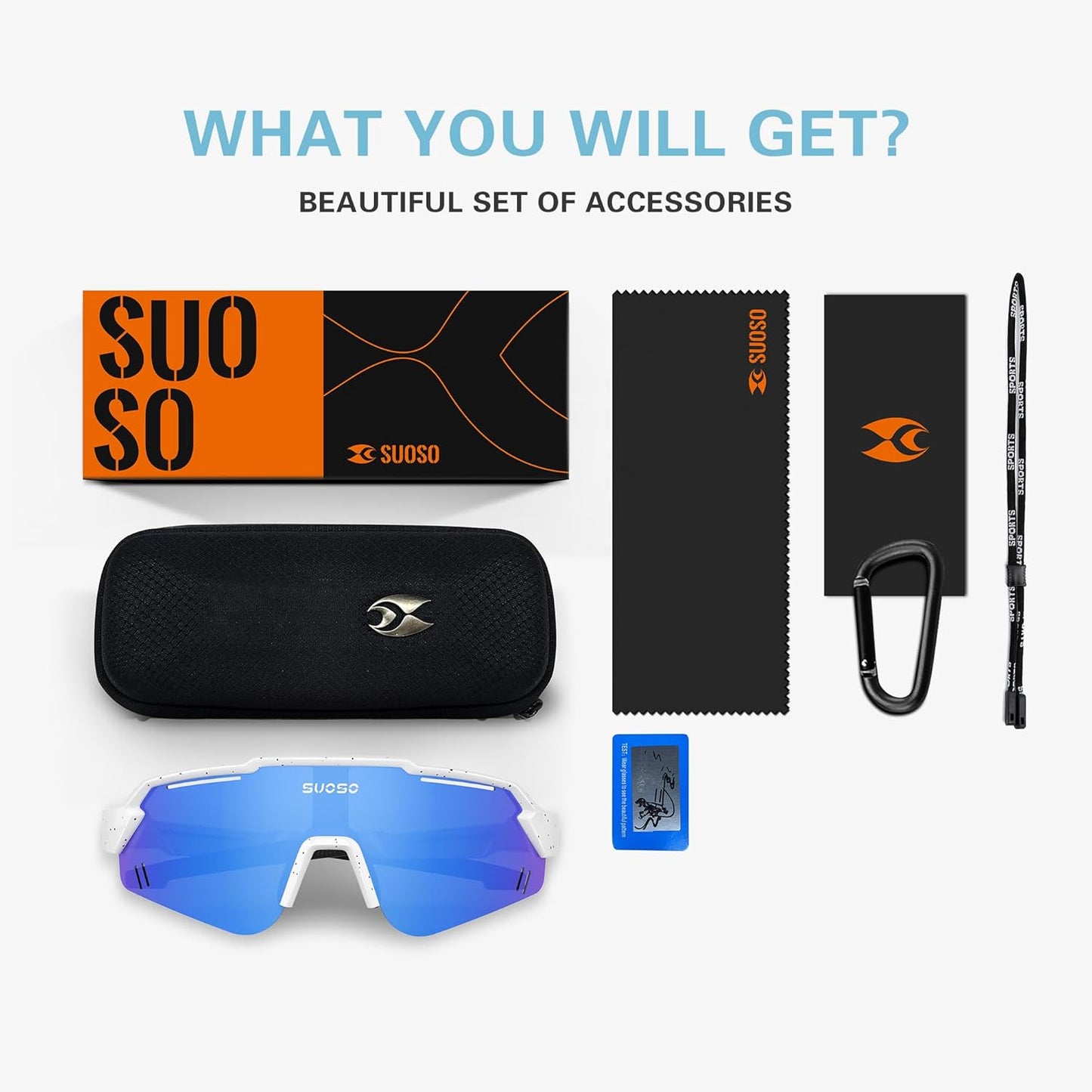 Suoso Kids Polarized Sports Sunglasses - Lightweight TR90 Baseball & Cycling Glasses for Ages 6-12