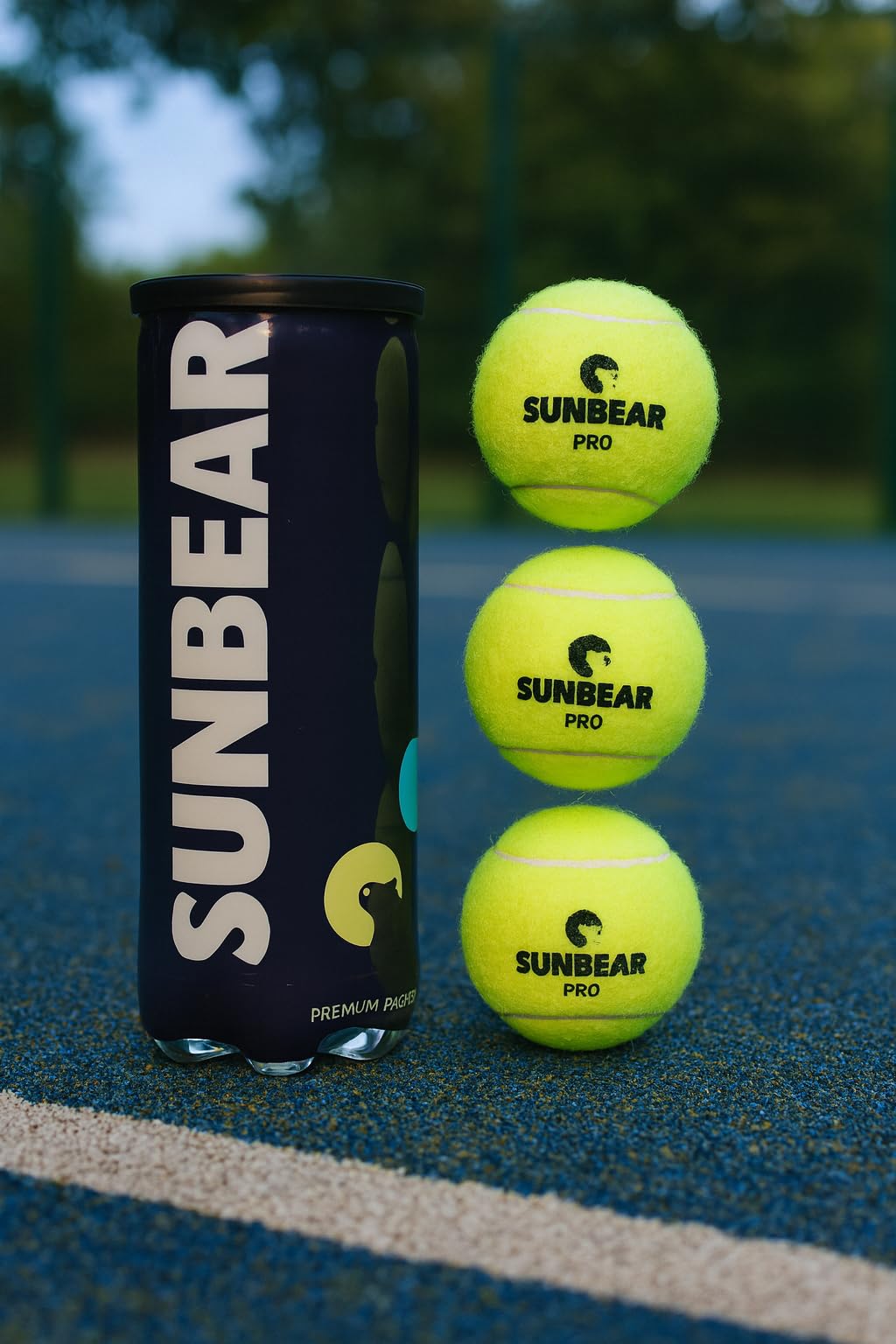 Sunbear Padel Balls – Pro Edition 3 Pack | Tournament Quality Pressurised Balls for Padel Tennis – Fast & Lively Bounce, Durable Felt, Long-Lasting Performance