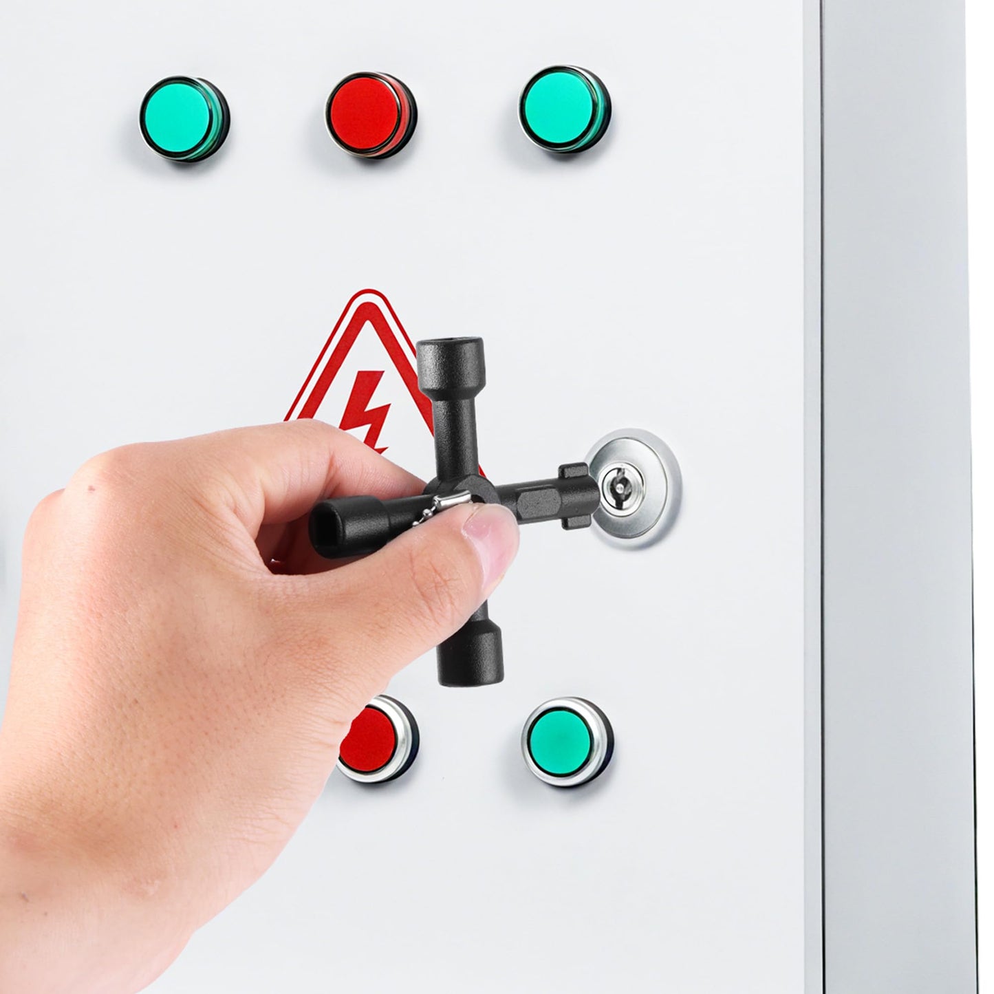 WORKPRO 2PC 4 Way Water Key Wrench, 40Cr Universal Utility Sillcock Key and Multifunctional Heavy-Duty Water Valve Key Tool for Faucet, Spigot, Electric Meter & Cabinet, 1/4", 9/32", 5/16", 11/32"