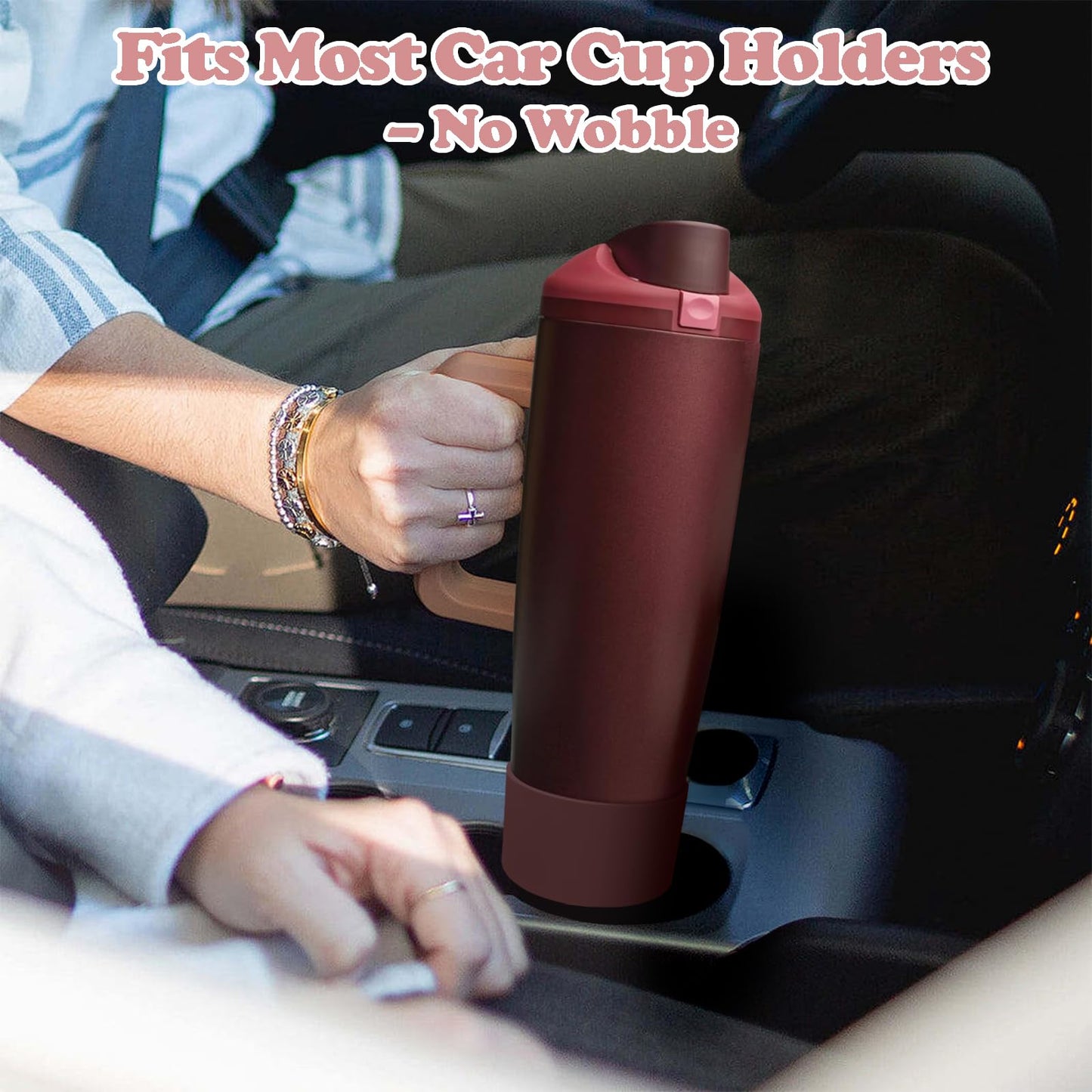 Kaitiaki 2PCS Silicone Boots for Owala 30oz & 40oz FreeSip Sway Bottles & Tumblers – Non-Slip, Scratch-Resistant, Stability Enhancer for Owala Accessories (Black Cherry)