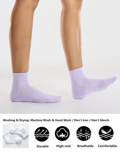CS CELERSPORT 6 Pack Women's Ankle Socks with Cushion, Sport Athletic Running Socks, Colorful, Medium