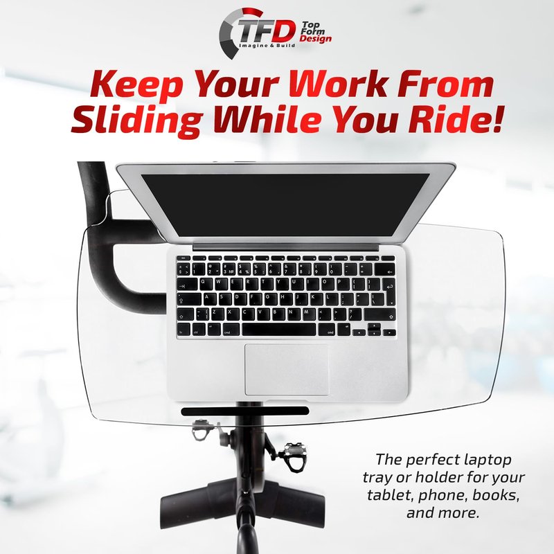 TFD Sidewinder | Compatible with Peloton Bike (Original GEN 3 ONLY) | Laptop Desk Tray - Premium Holder for Laptop, Tablet, Phone, Books & More - The Ultimate Peloton Accessories (Sidewinder Tray)