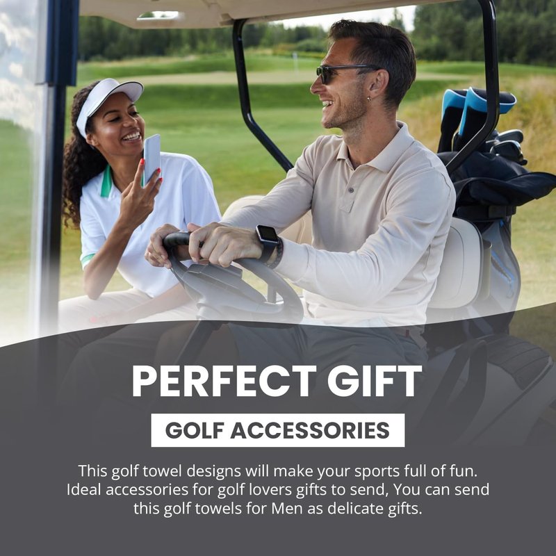 Syren Premium Black Funny Microfiber Towel with Holder Clip - Exclusive Golf Accessory for a Fun Golfing Experience