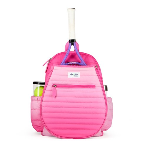 Ame & Lulu Kids Big Love Tennis Backpack (Hot Pink Ombre Puffer)