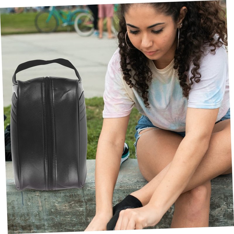 Hemoton Waterproof Golf Shoe Bag 12.59X9.05X5.11In Outdoor Zipper Shoes Storage Carrier for Travel Sports Cycling Football Tennis