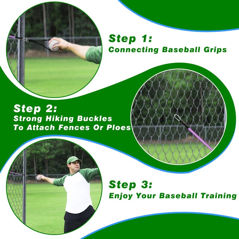 Olodeer Baseball & Softball Resistance Bands - High Elasticity Arm Trainer with Interchangeable Grips for Strength Training, Warm-Ups & Throwing Velocity for Baseball/Softball Training Equipment