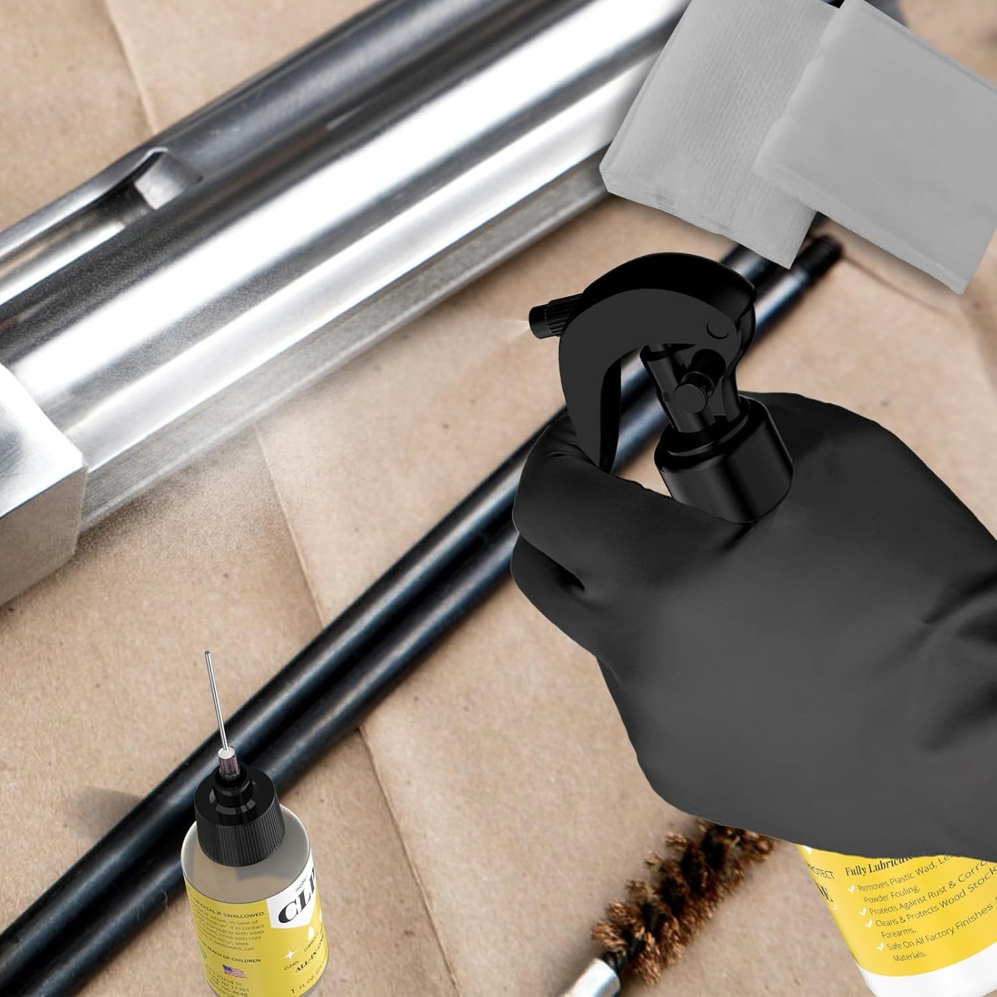 Qucship Gun Oil Cleaning Kit - Multi-Purpose 8 oz & 1 oz Needle Oiler for Optimal Protection
