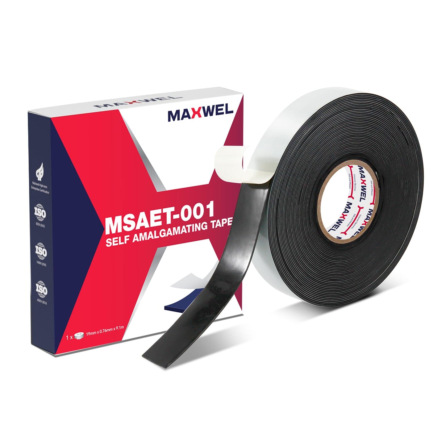 Maxwel Manufacturing Self Amalgamating Rubber Splicing Tape - 3/4 Inch 10 Yards General Purpose Waterproof High Voltage Self Fusing Electrical Insulating Tape