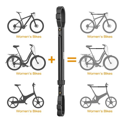 Bike Crossbar Adapter for Bike Rack - Top Tube Cross-Bar Adjustable - Bicycle Bike Adapter Bar for Low-Step Step-Through Bikes, BMXs, Ladies and Kids Bikes 70 lbs Capacity (Bike Crossbar)